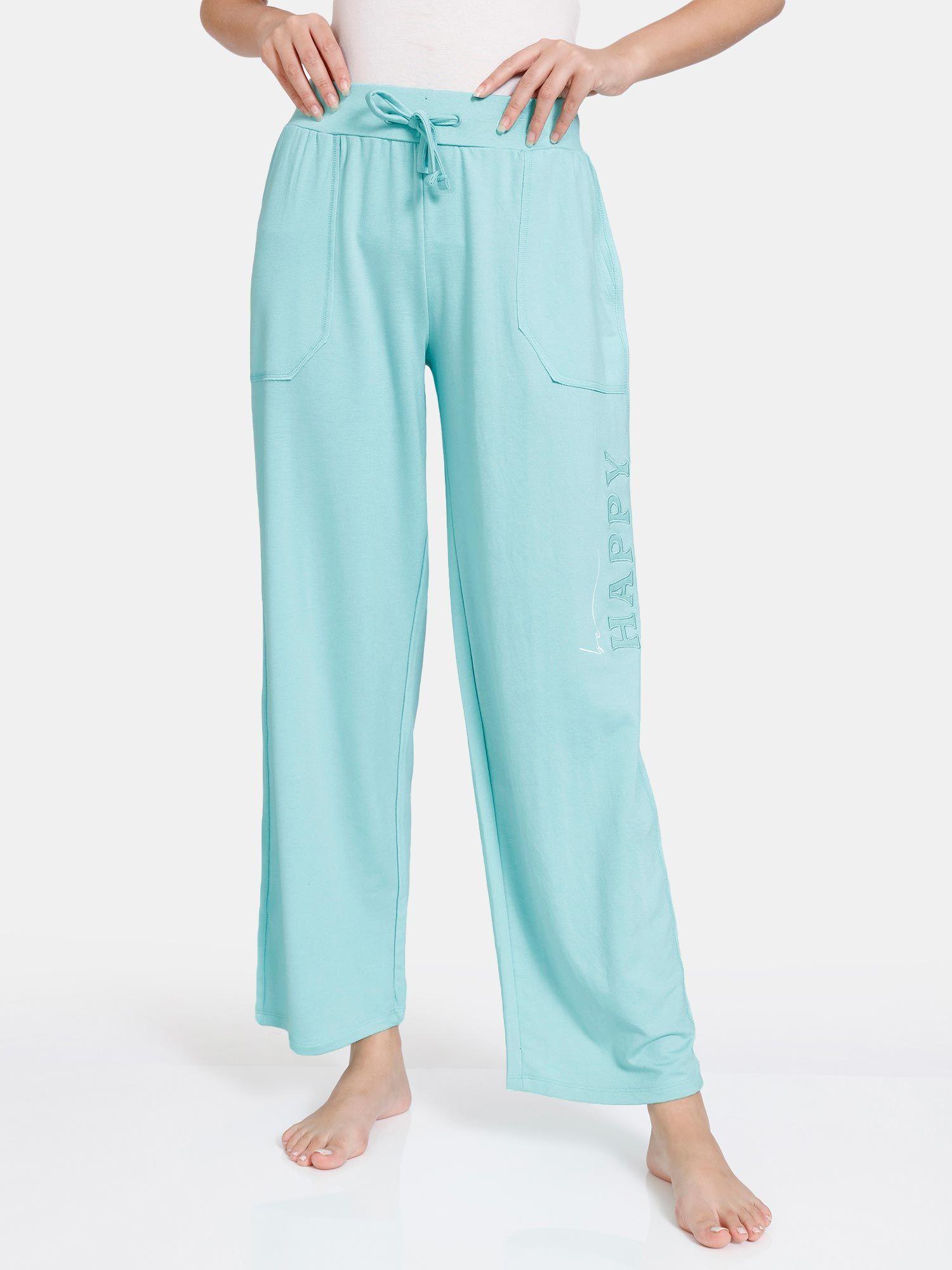 lounge knit poly lounge pant - aruba - blue