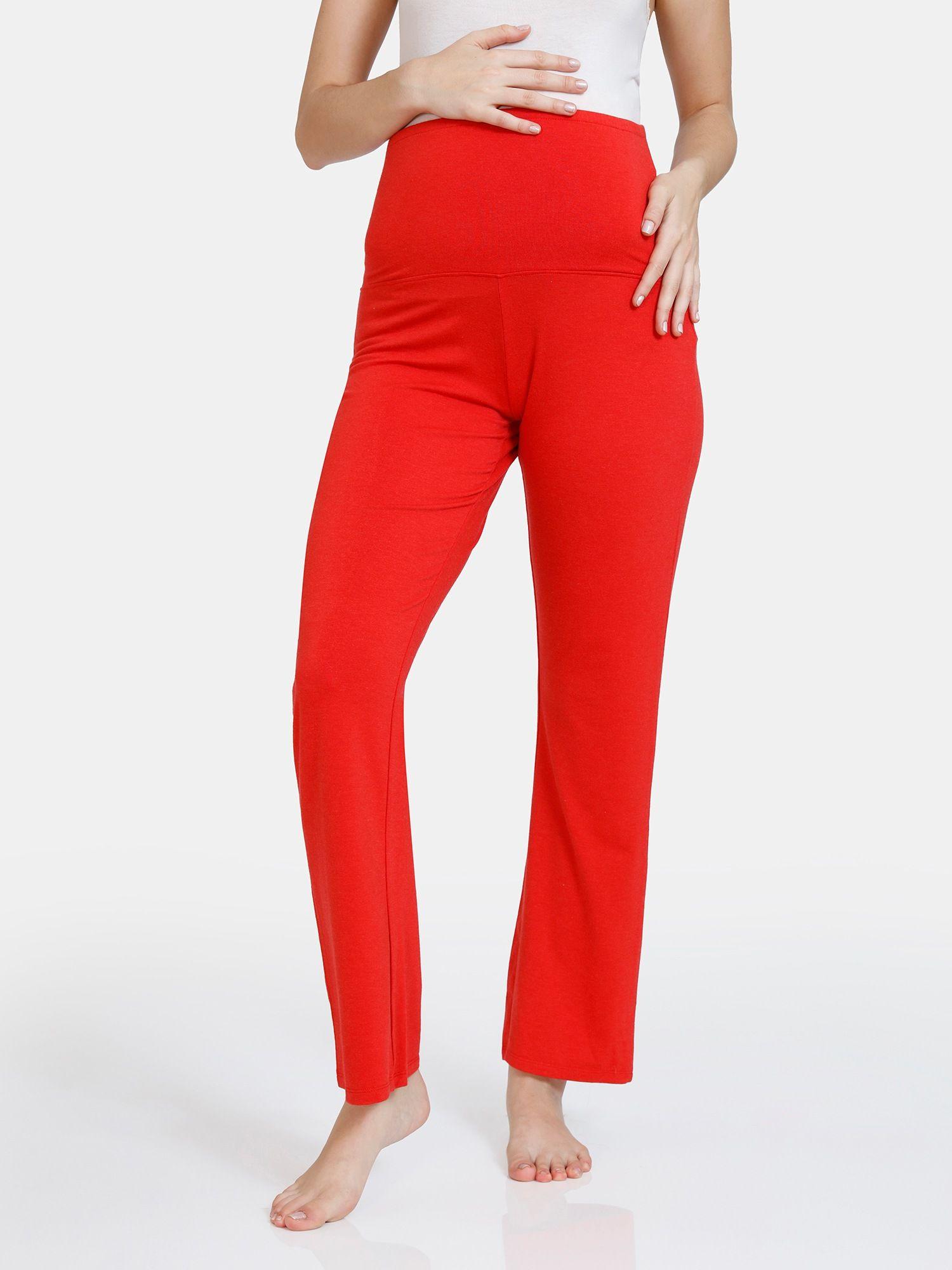 lounge knit poly lounge pants - aurora red