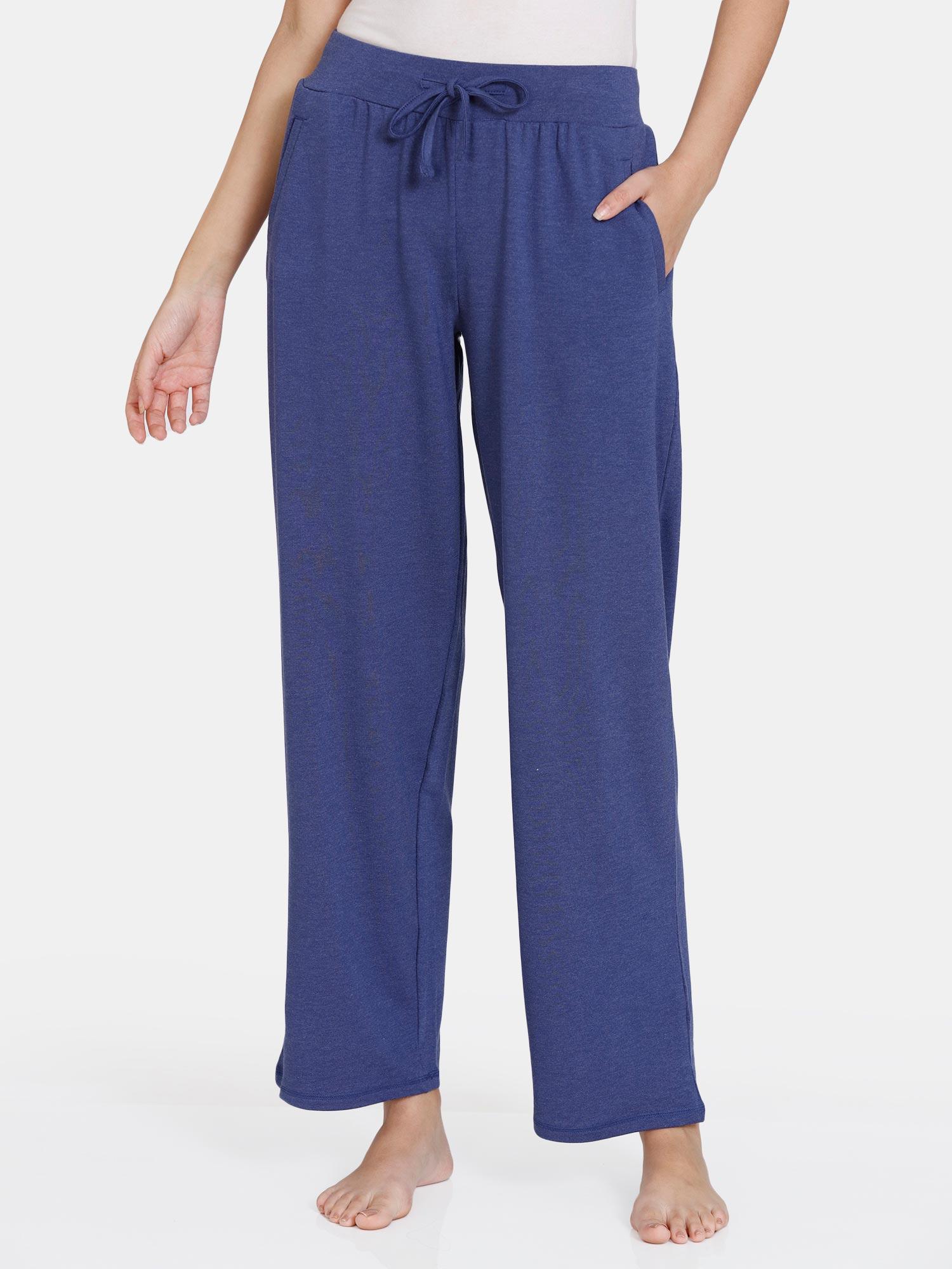 lounge knit viscose blend pyjama - deep cobalt - blue