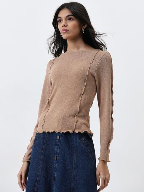 lov by westside beige knitted top