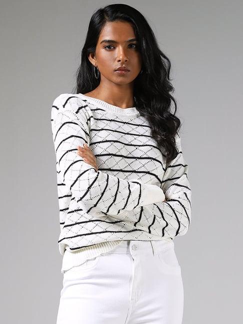 lov by westside black & white striped sweater