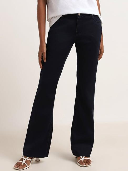 lov by westside blue mid-rise straight fit jeans¿