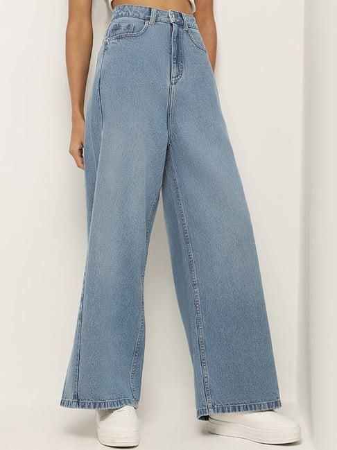 lov by westside blue straight-leg fit mid rise jeans