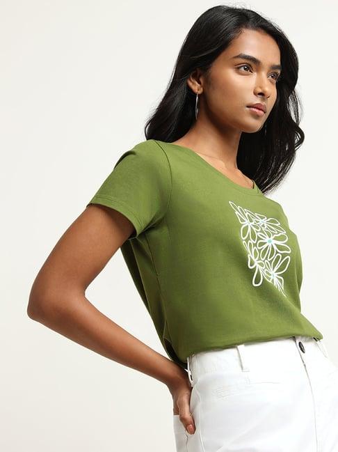 lov by westside green floral print t-shirt