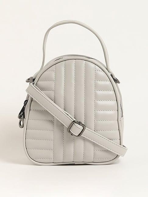 lov by westside grey quilted mini backpack