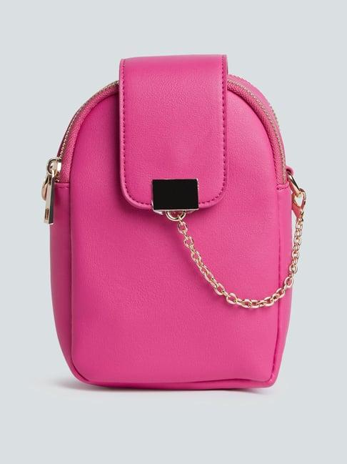 lov by westside magenta chain-detailed sling bag