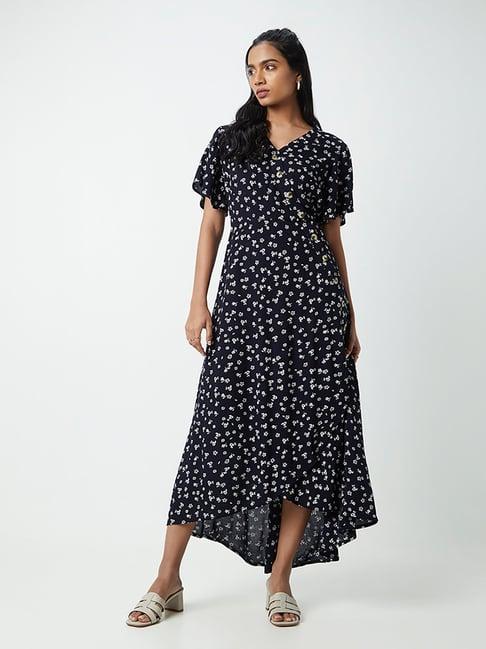 lov by westside navy floral-patterned dress