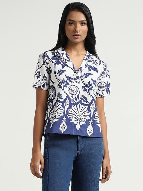 lov by westside navy printed shirt