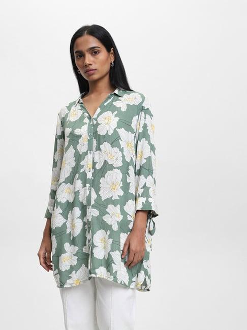 lov by westside printed sage blouse