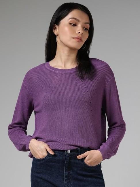lov by westside purple knitted sweater