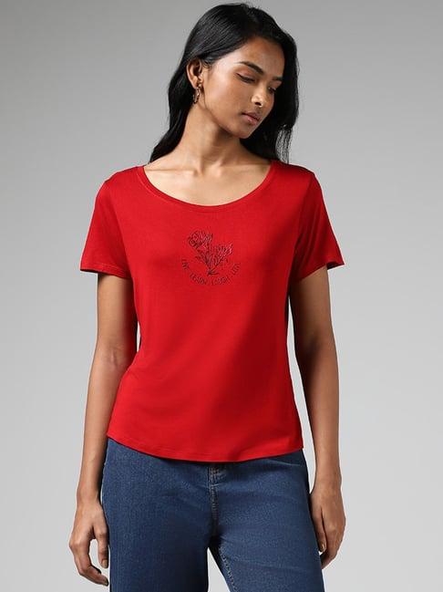 lov by westside red printed t-shirt