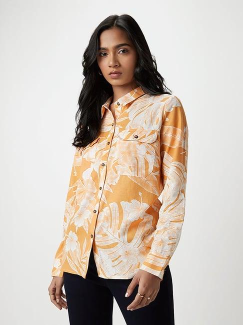 lov by westside tangerine floral design shirt