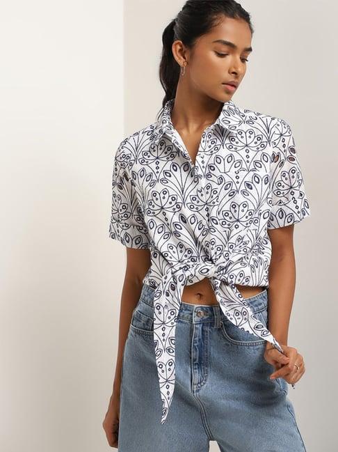 lov by westside white embroidered shirt