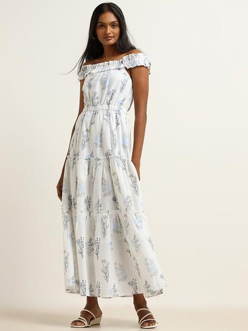 lov by westside white off-shoulder maxi dress