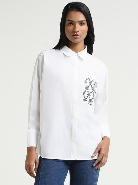 lov by westside white printed shirt
