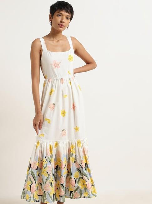 lov by westside white tiered maxi dress