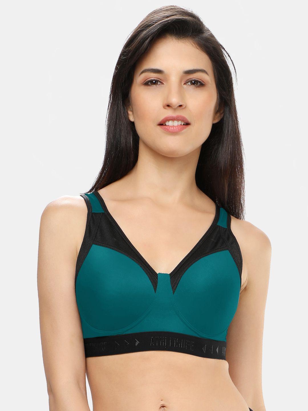 lovable sport colourblocked seamless workout bra with full coverage lightly padded