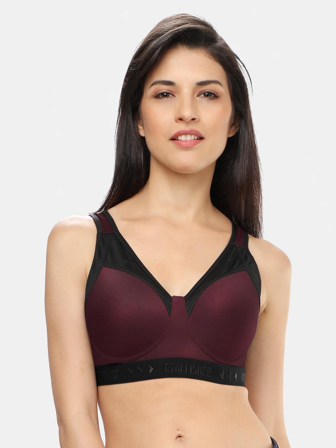 lovable sport colourblocked seamless workout bra with full coverage lightly padded