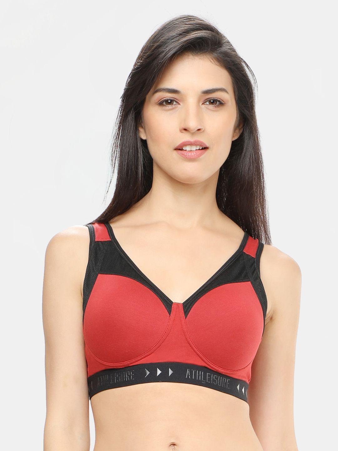 lovable sport colourblocked seamless workout bra with full coverage lightly padded