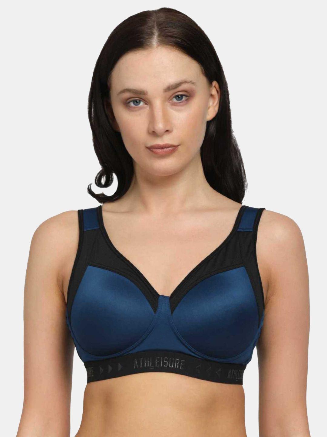 lovable sport colourblocked seamless workout bra with full coverage lightly padded