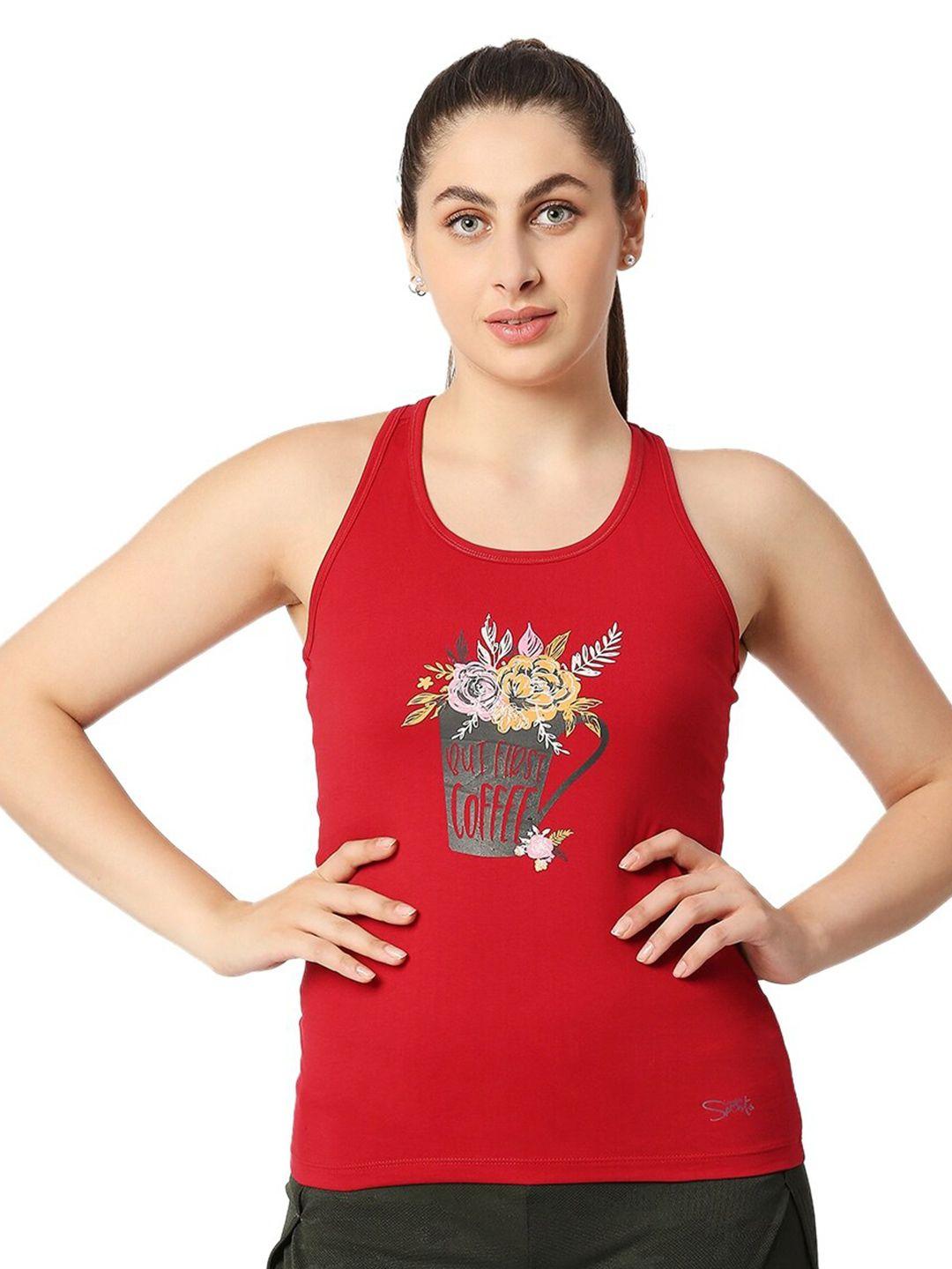 lovable sport graphic printed round neck sleeveless tank top