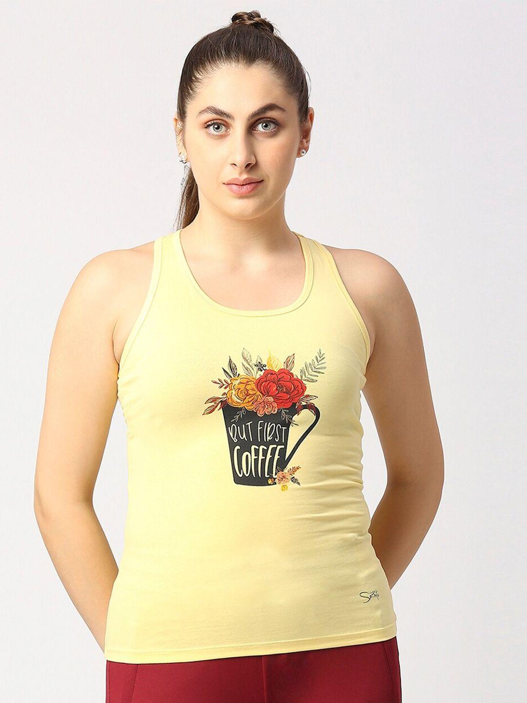 lovable sport graphic printed tank top