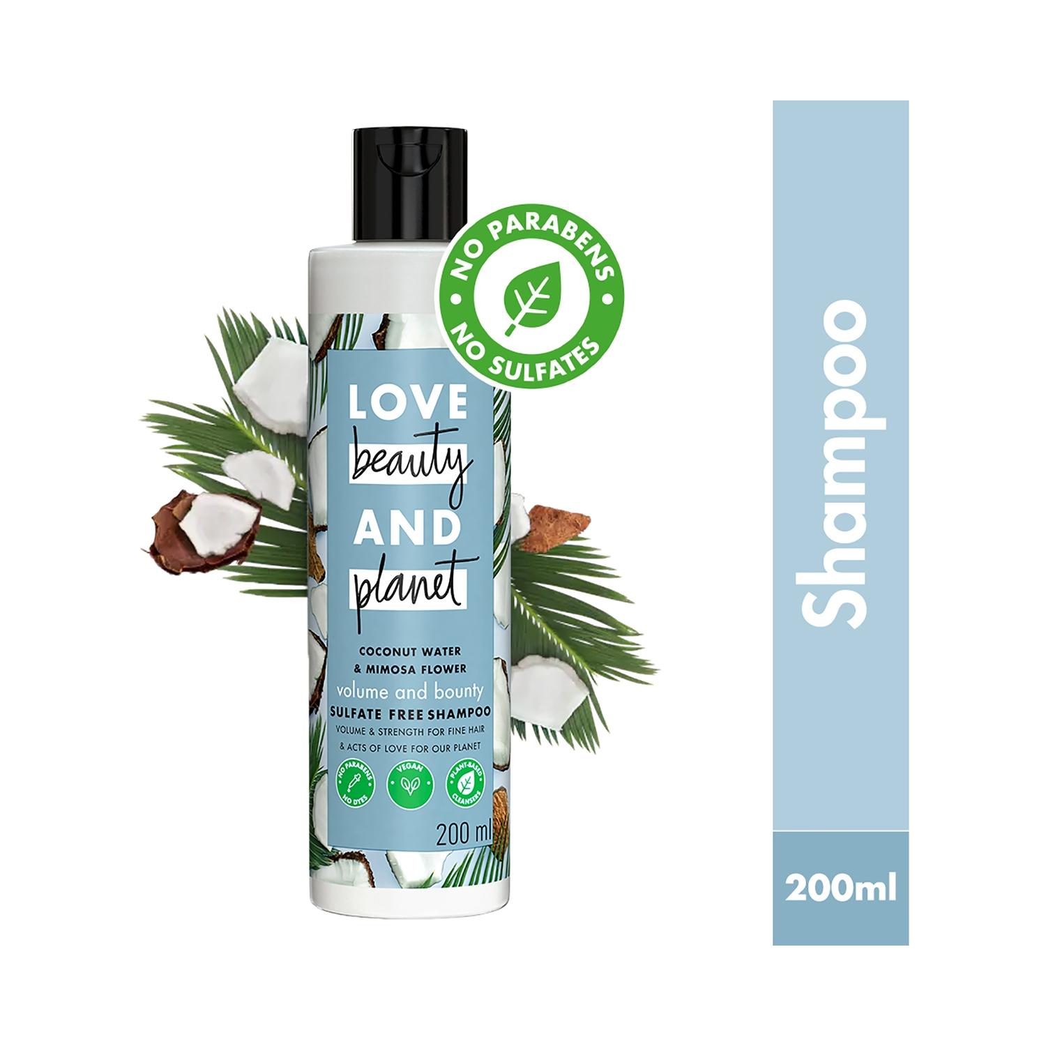 love beauty & planet coconut water and mimosa flower volume and bounty shampoo (200ml)