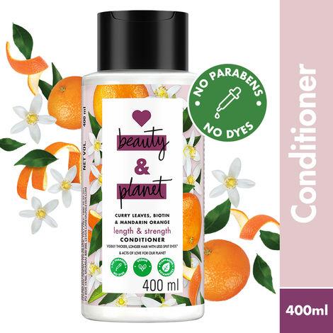 love beauty & planet curry leaves, biotin & mandarin paraben free conditioner for long & strong hair, 400ml