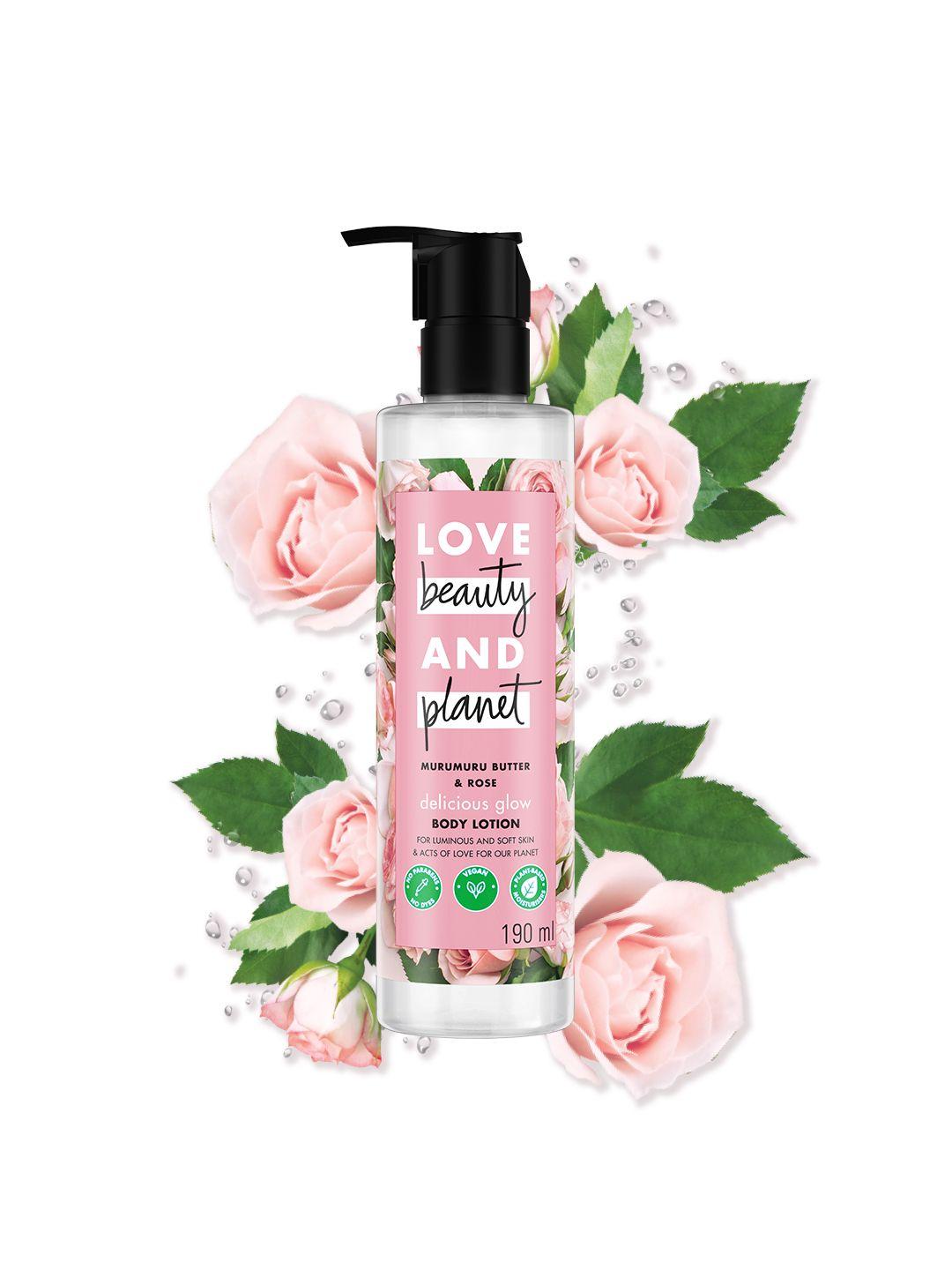 love beauty & planet murumuru butter & rose moisturizing body lotion - 190 ml