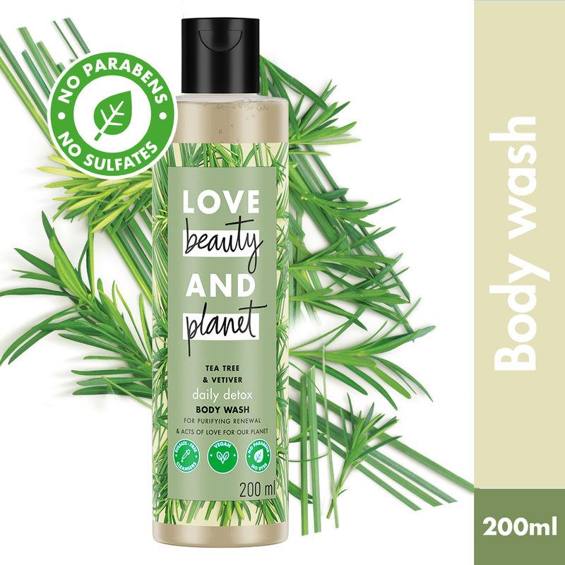 love beauty & planet natural tea tree oil and vetiver sulfate free body wash