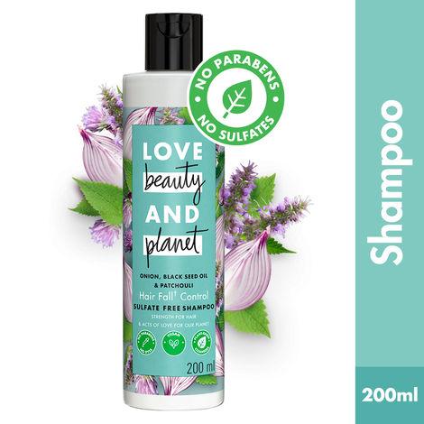 love beauty & planet onion, blackseed & patchouli hairfall control sulfate free shampoo, 200ml