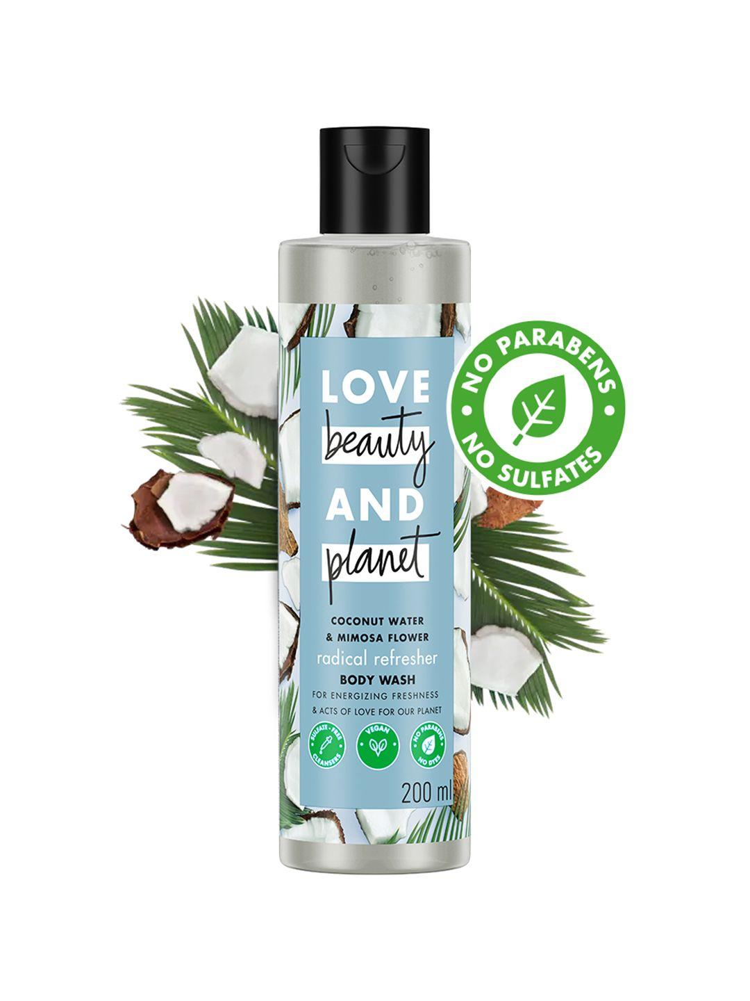 love beauty & planet refreshing coconut water bodywash with mimosa flower - 200ml