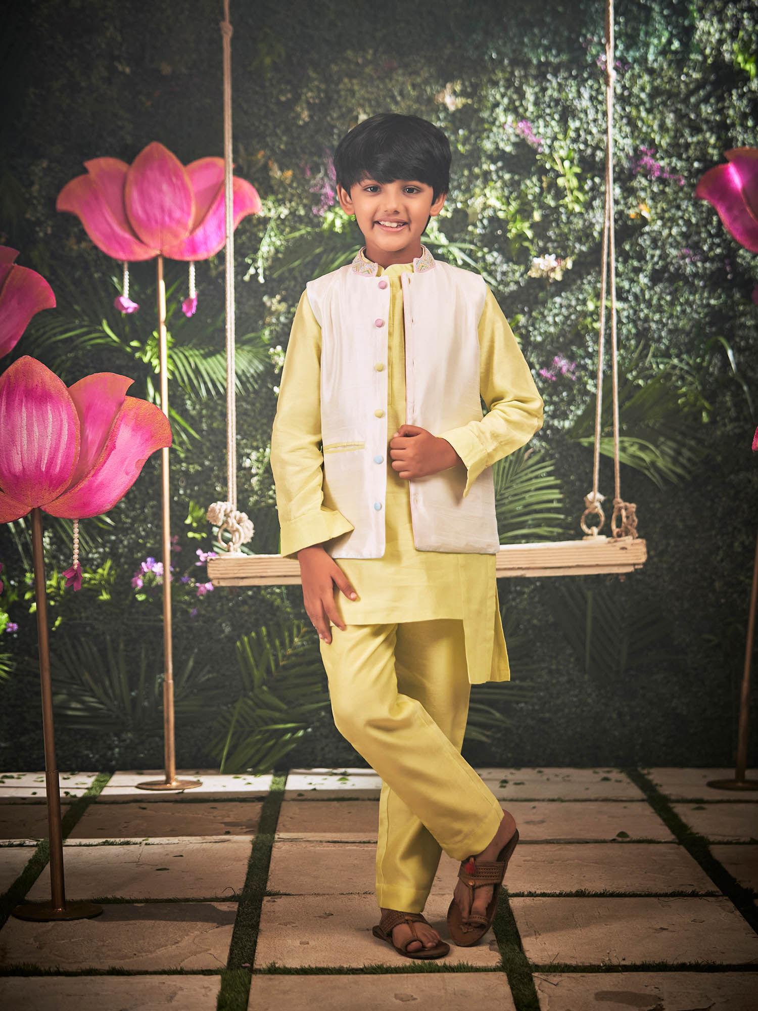 love & lemon kurta pyjama bandi (set of 3)