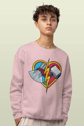 love and thunder round neck mens sweatshirt - baby pink