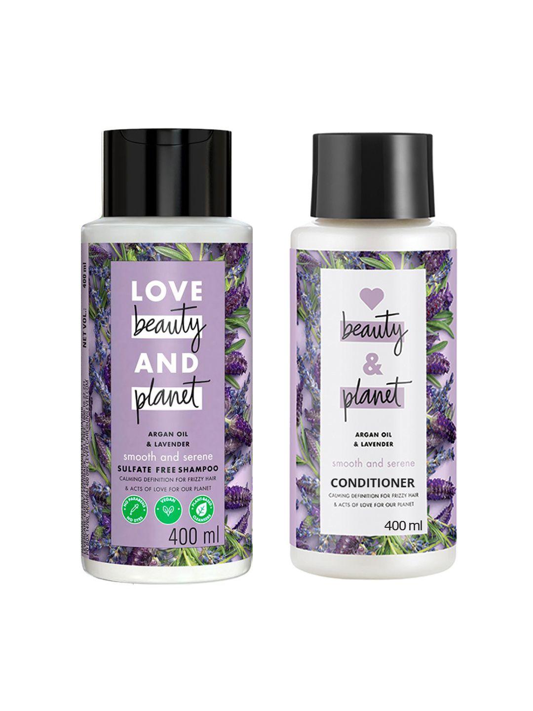 love beauty & planet argan oil & lavender shampoo & conditioner set - 400ml each