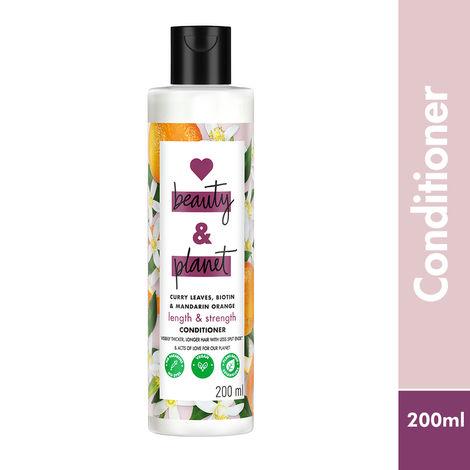love beauty & planet curry leaves, biotin & mandarin paraben free conditioner for long & strong hair, 200ml