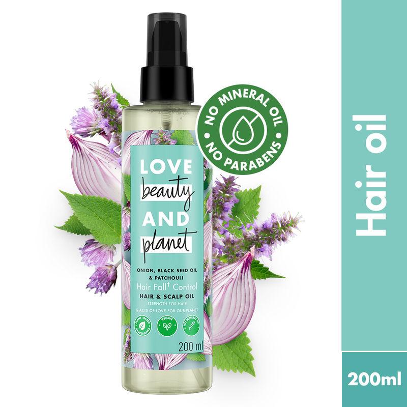 love beauty & planet onion black seed & patchouli hair oil