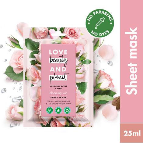 love beauty and planet murumuru butter & rose sheet mask