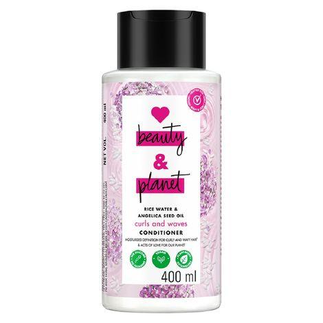 love beauty and planet rice water & angelica seed oil silicone free conditioner for curly & wavy hair 400ml