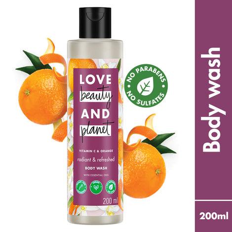 love beauty and planet vitamin c & orange body wash for glowing skin, 200ml