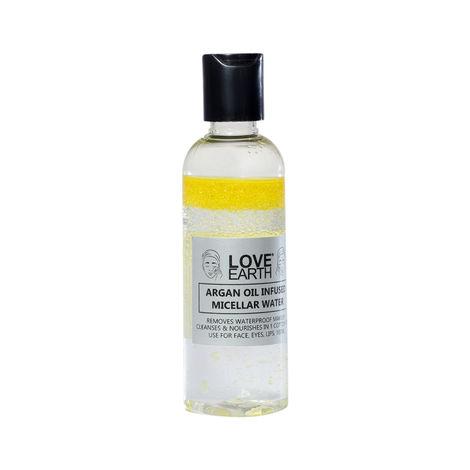 love earth argan oil-infused micellar water makeup & pollutant remover with argan oil & micellar water for all skin types 100ml