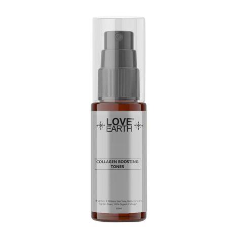 love earth collagen boosting toner with aloe vera extracts and glycerin for scar reduction,fine lines & ageing 100ml