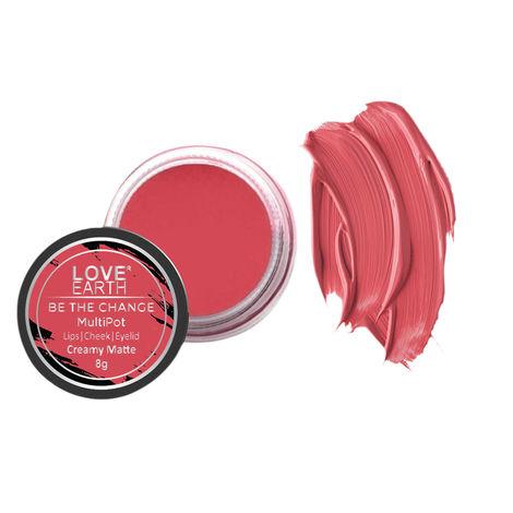 love earth lip tint & cheek tint multipot-be the change with richness of jojoba oil and vitamin e for lips, eyelids & cheeks