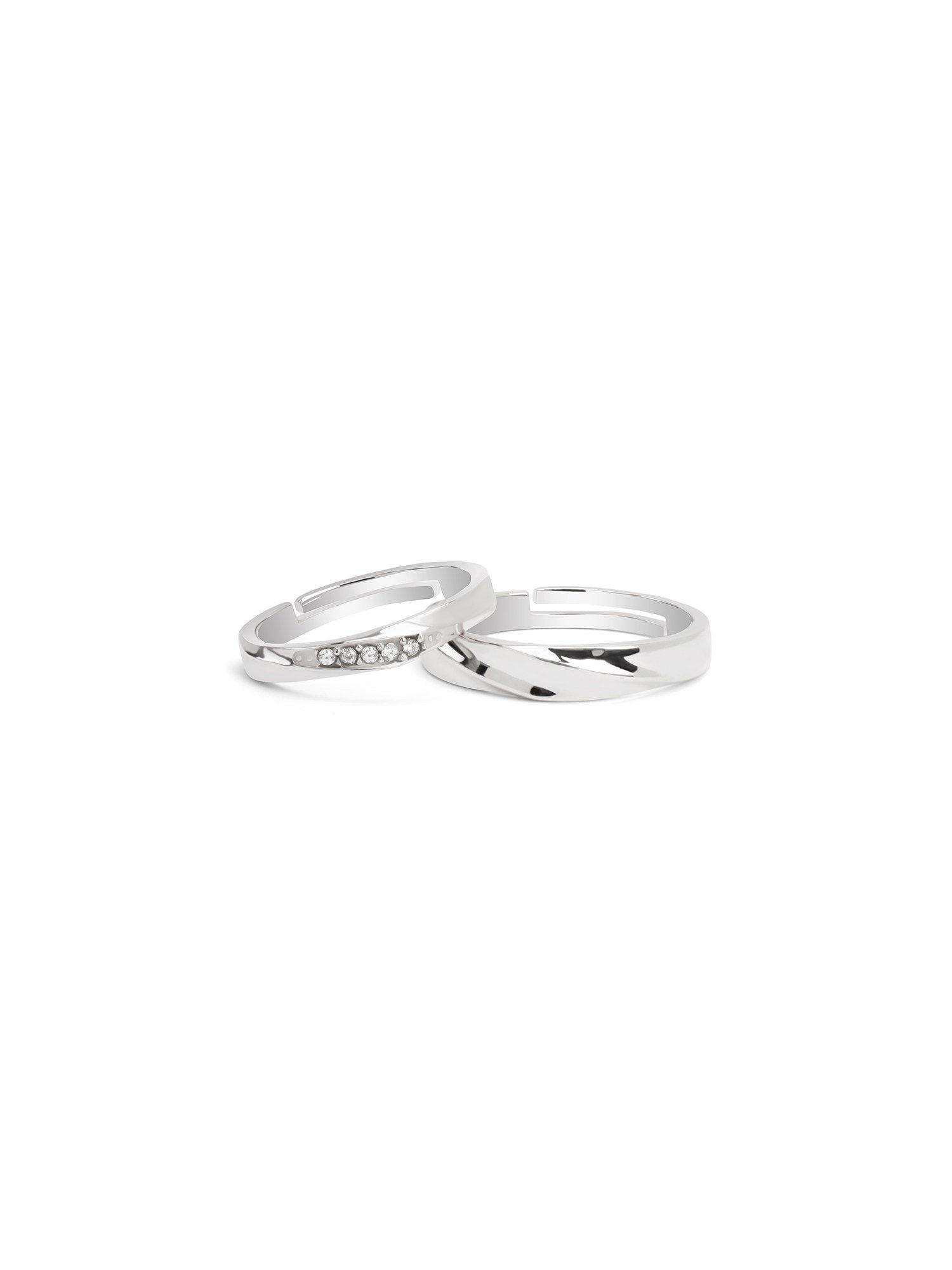 love knot silver couple rings (set of 2)