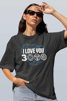 love you 3000 round neck womens oversized t-shirt - steel