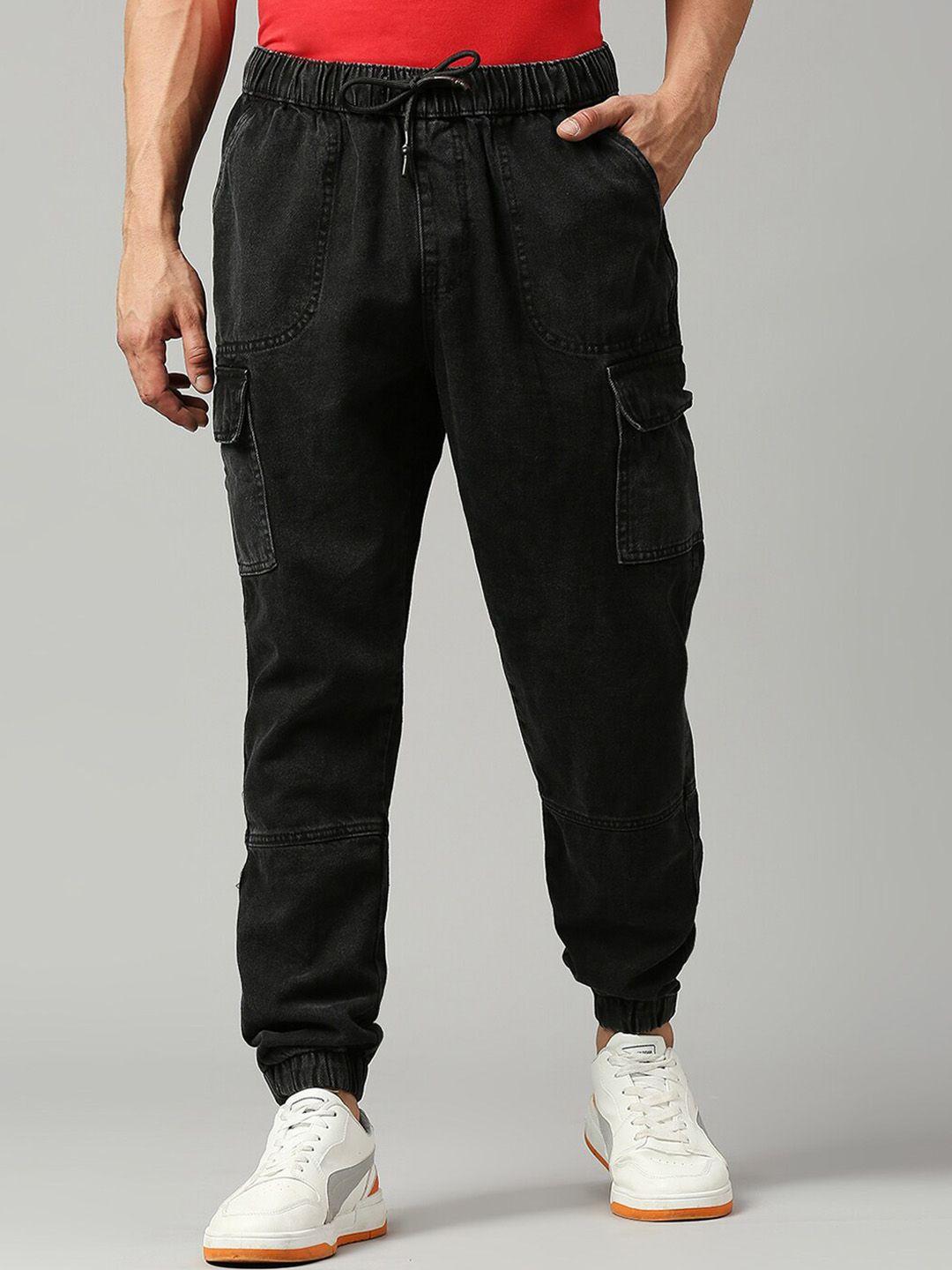 lovegen men mid-rise relaxed-fit pure cotton joggers