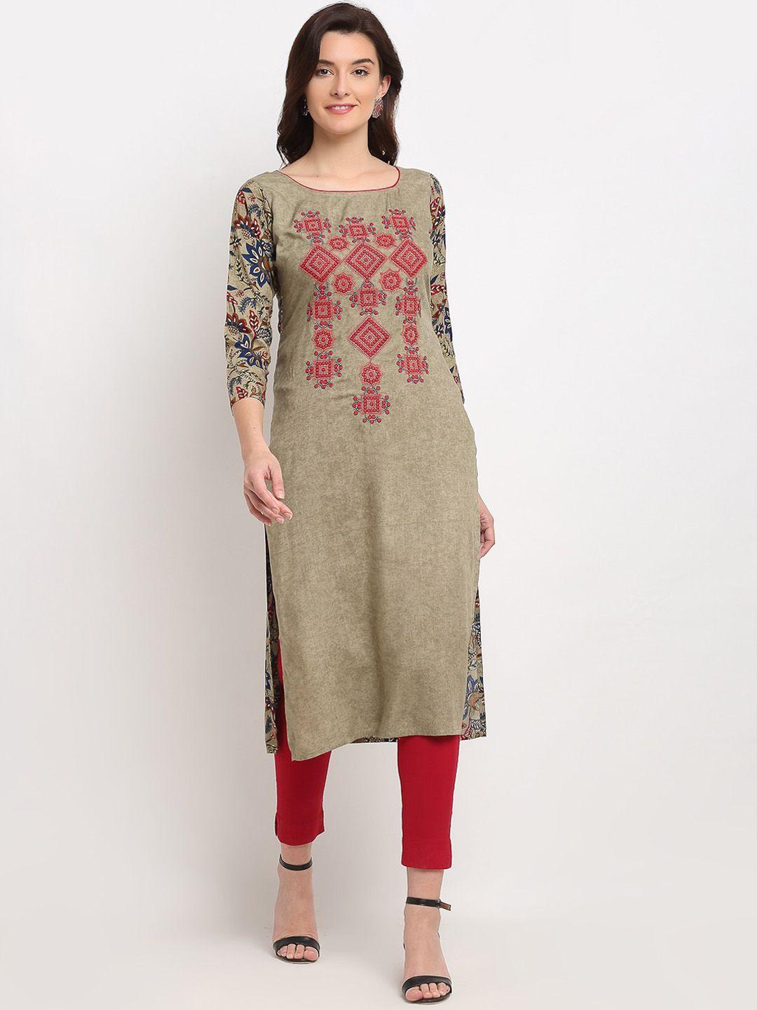 lovely lady ethnic motifs embroidered thread work kurta