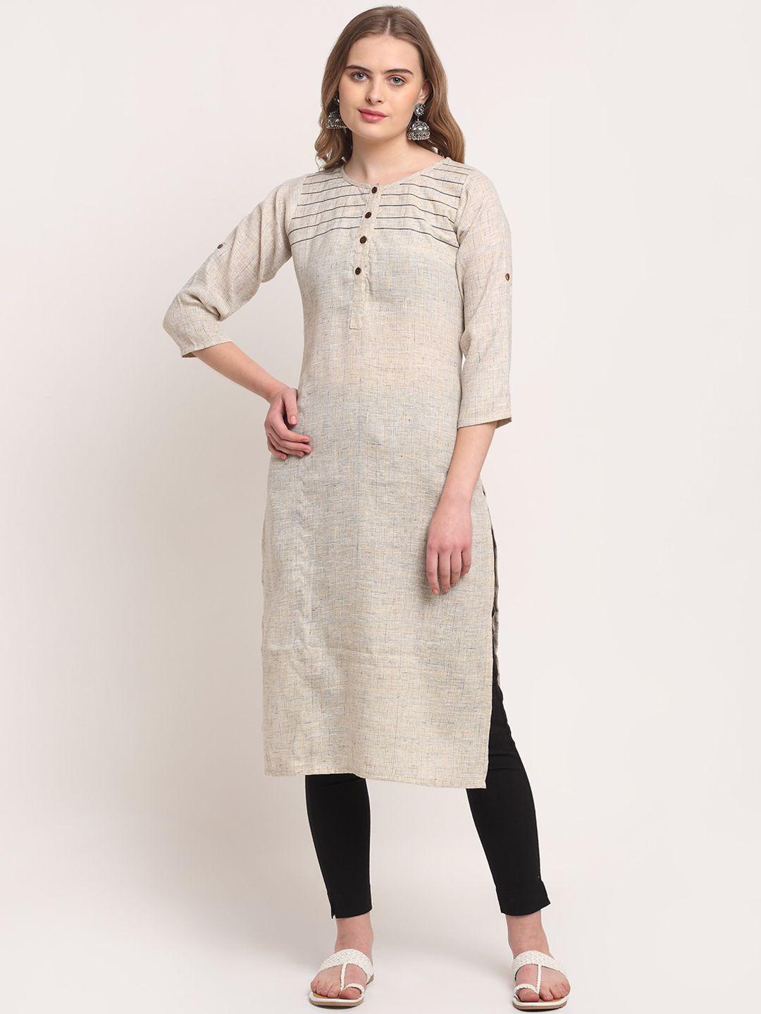 lovely lady woven design thread work straight kurta