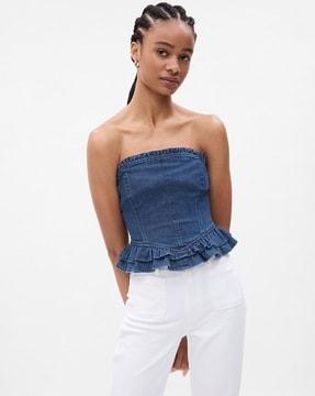 loveshackfancy peplum frill corset top