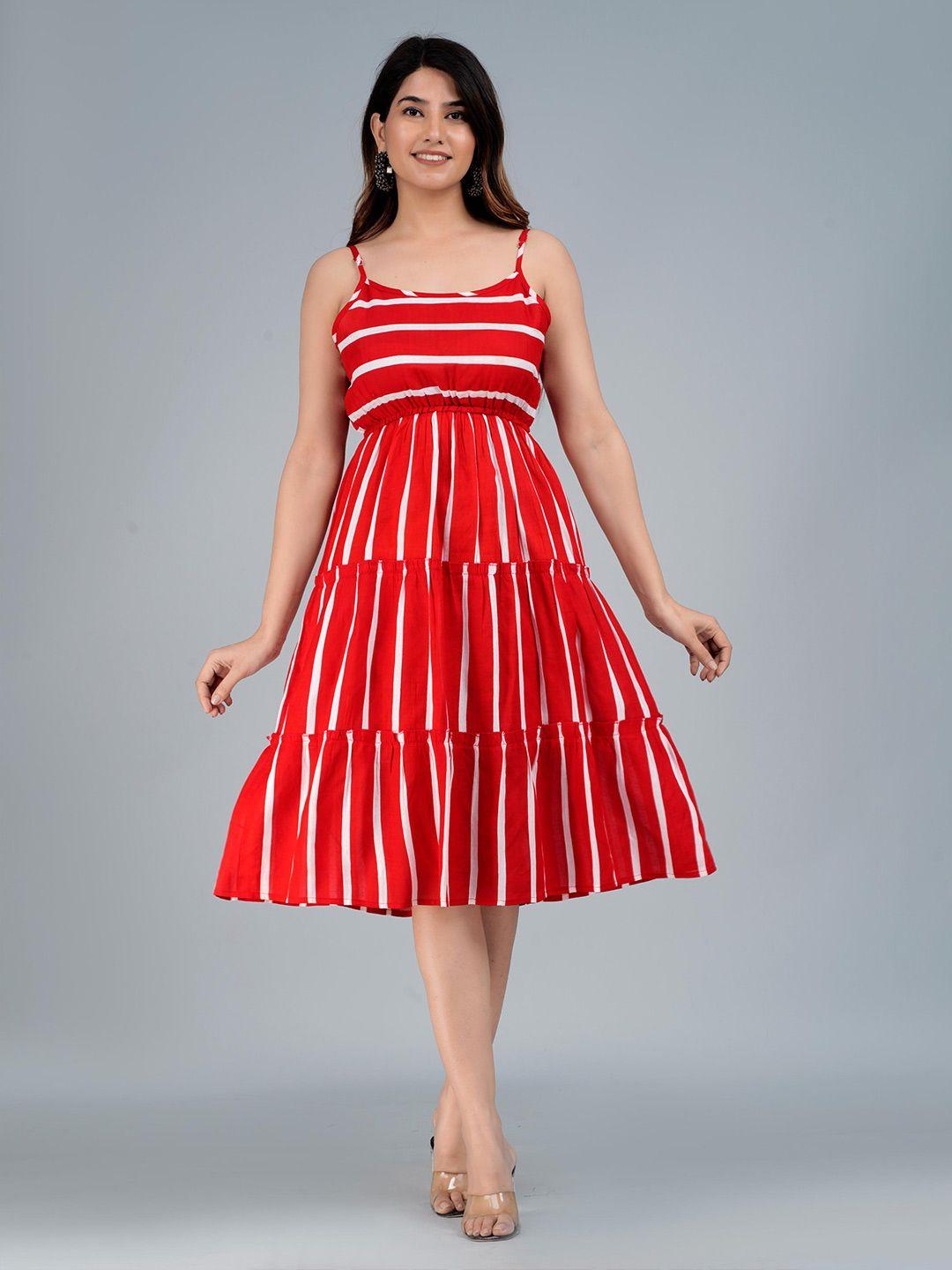 lovista striped empire midi dress